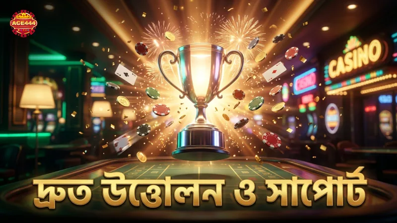 দ্রুত উত্তোলন ও ২৪/৭ সাপোর্ট ACE444 ক্যাসিনোর প্রধান সুবিধা।