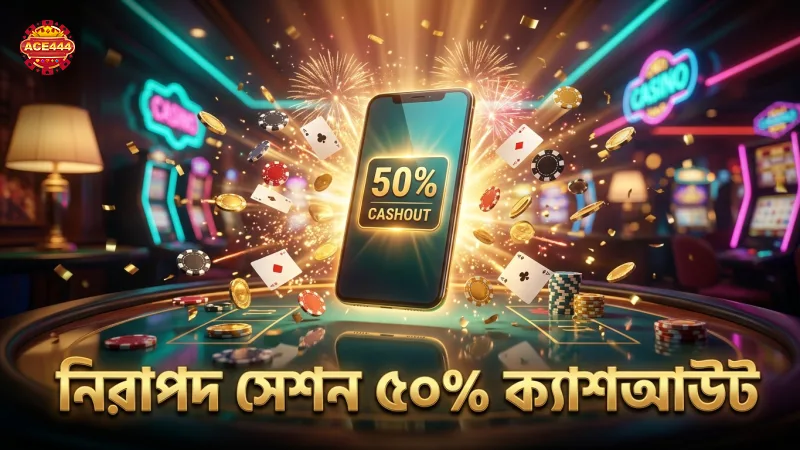 ৫০% ক্যাশআউট বাটন ব্যবহার করে নিরাপদ সেশন নিশ্চিত করুন